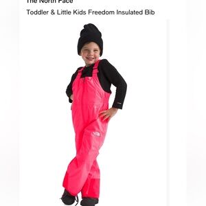 NWT The North Face Kids Freedom Insulated Snow bib Size 4T pink